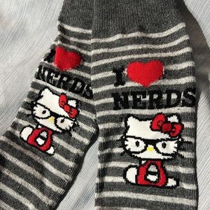 Hello kitty GIRL sock I love Nerds